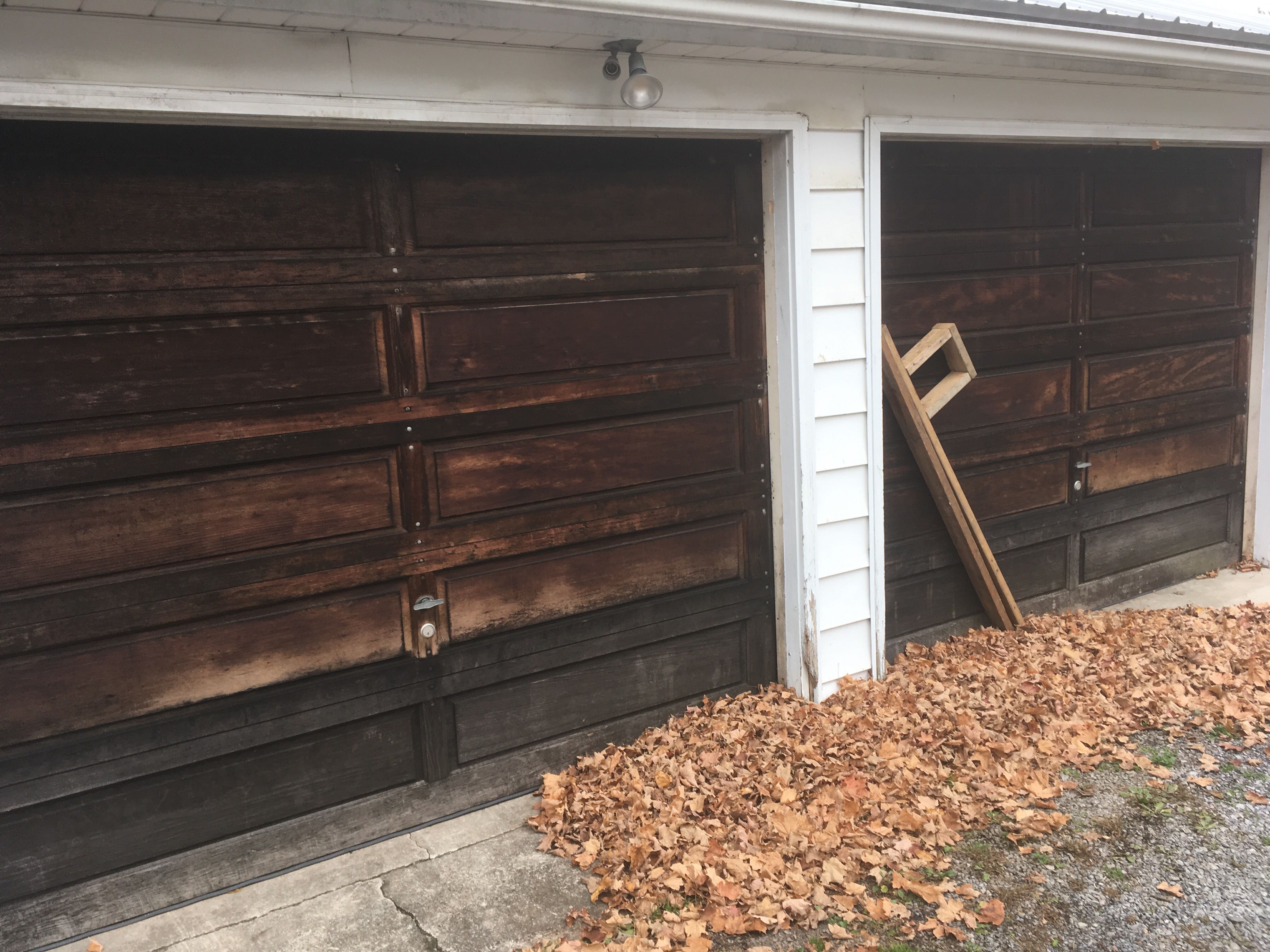 Garage Doors Before Cob Blasting